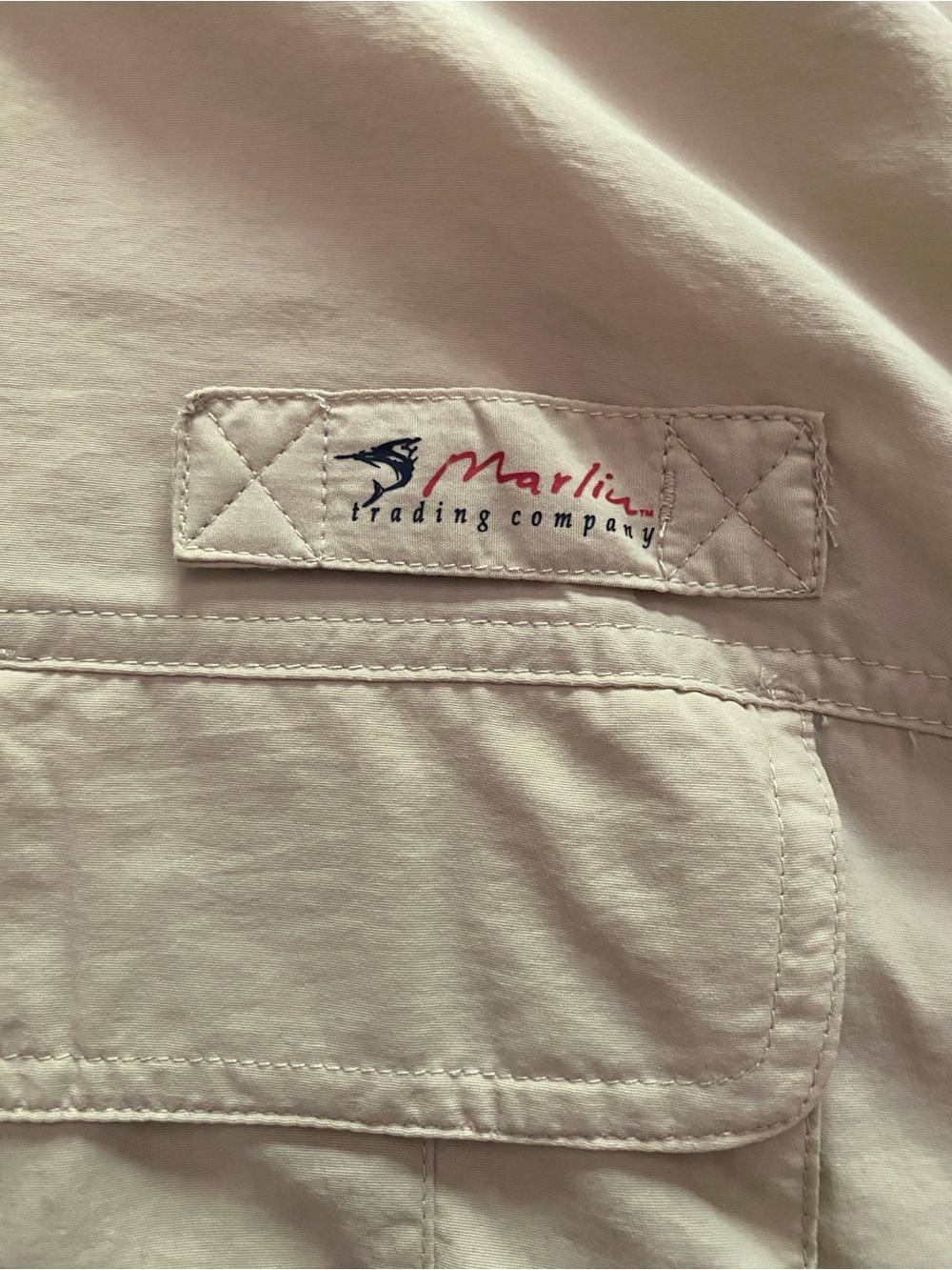 Marlin - Khaki Colored Long Sleeve Button Fishing Shirt - size XL (mens) - Picture 8 of 14